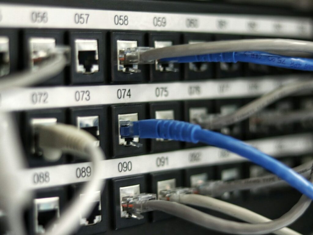 Network cables in a patch panel