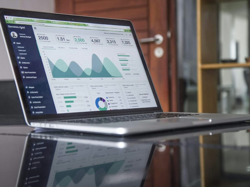 Laptop showing website analytics